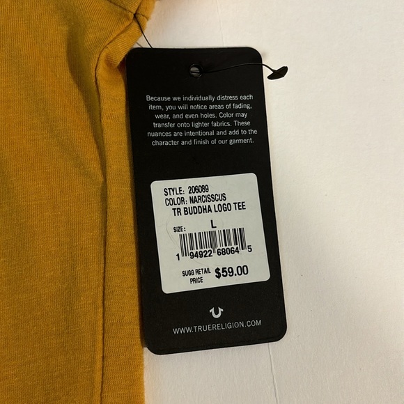 True Religion Women Buddha Logo Short Sleeve Short Junior Large Narcisscus - Picture 4 of 7